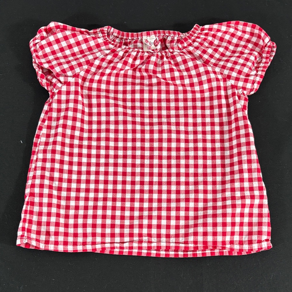 OshKosh B'gosh Red & White Gingham Puff Sleeve Tee